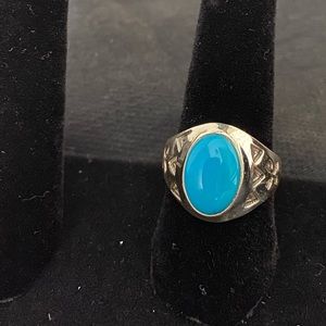 Sterling silver and turquoise ring.